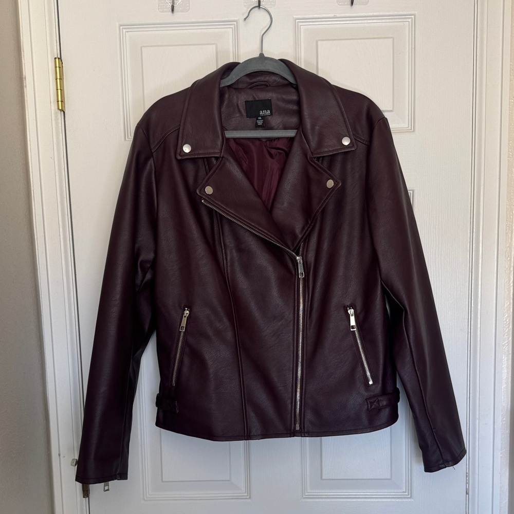 Ava Women's Deep Burgundy Leather Jacket
